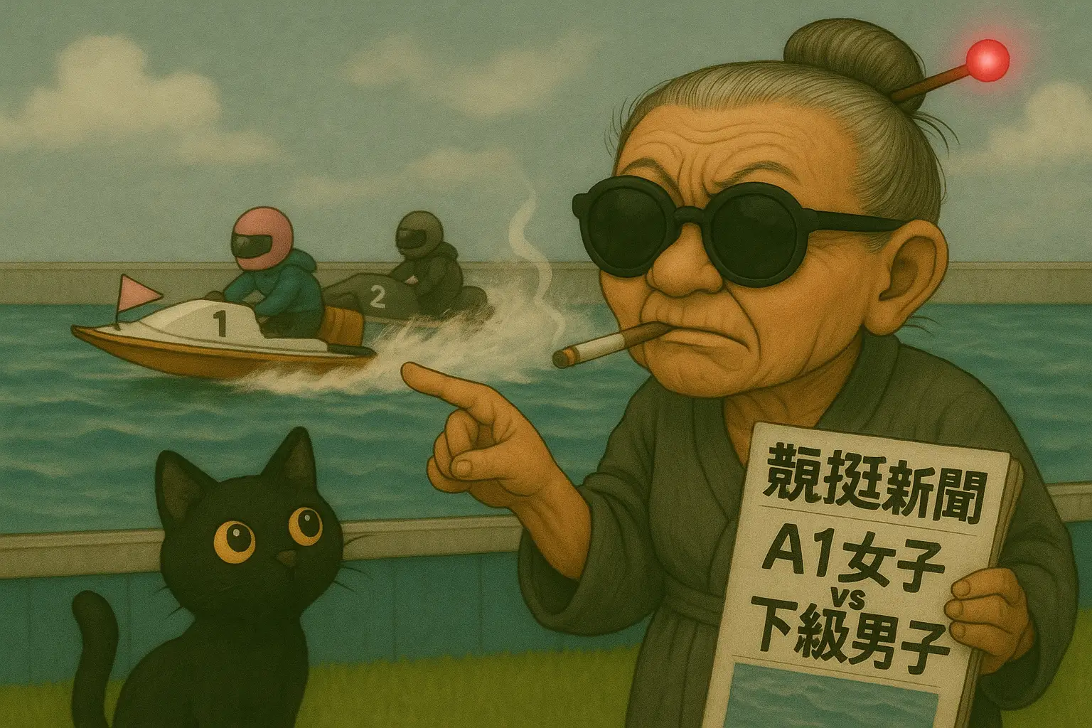 A1女子と下級男子のレースを観戦する